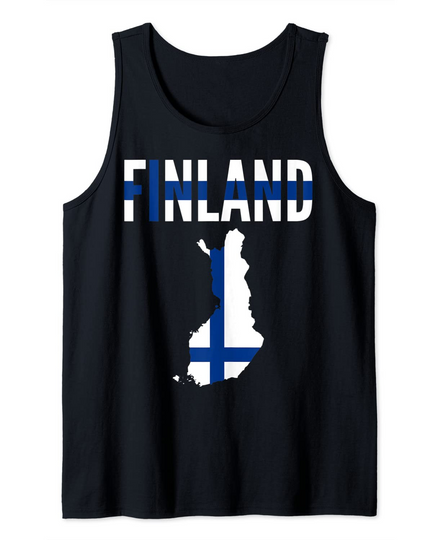 Discover Finnish Gift Finland Country Map Flag Tank Top