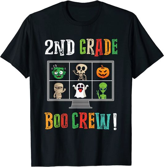 Discover 2nd Grade Boo Crew Online Virtual Teacher Halloween Gifts T-Shirt