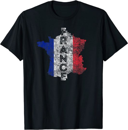 Discover French Map and Flag Souvenir T-Shirt