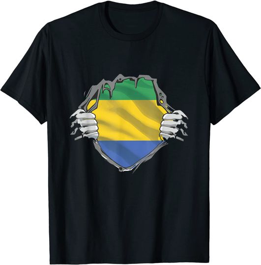 Discover Gabon Flag shirt Gabon Blood Inside Me 17 August T-Shirt
