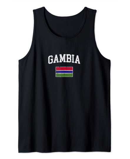 Discover Retro Gambia Flag Vintage Gambian Flag Gambian Tank Top