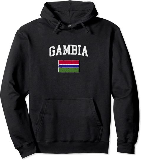 Discover Retro Gambia Flag Vintage Gambian Flag Gambian Pullover Hoodie