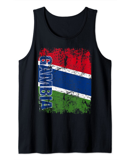 Discover GAMBIA Flag Vintage Distressed GAMBIA Tank Top