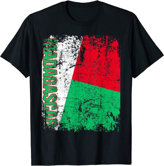 Discover Madagascar Flag Vintage Distressed T Shirt