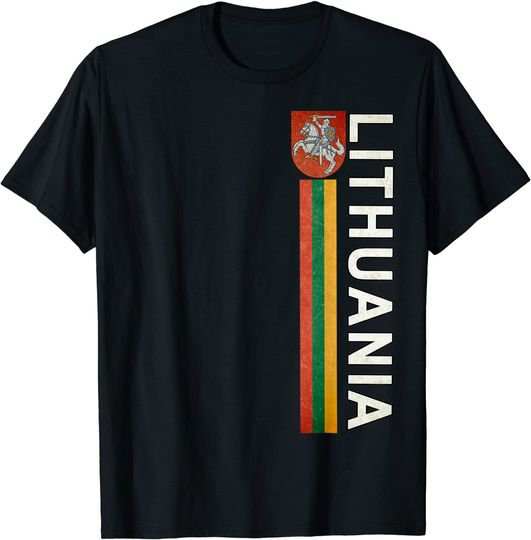 Discover Lithuania Sporty Flag and Lithuanian Emblem T Shirt