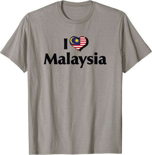 Discover I Love Red Heart Flag of Malaysia T-Shirt