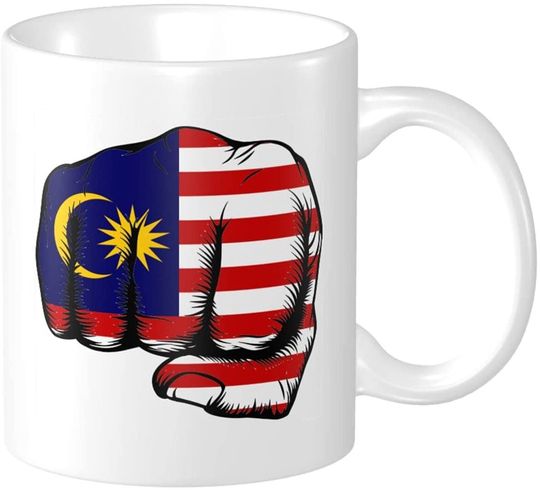 Discover Flag Of Malaysia Fist Power Cups Coffee Mug