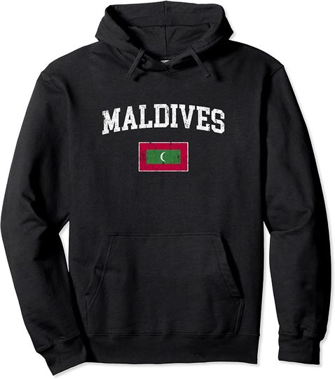 Discover Maldives Flag Vintage Pullover Hoodie