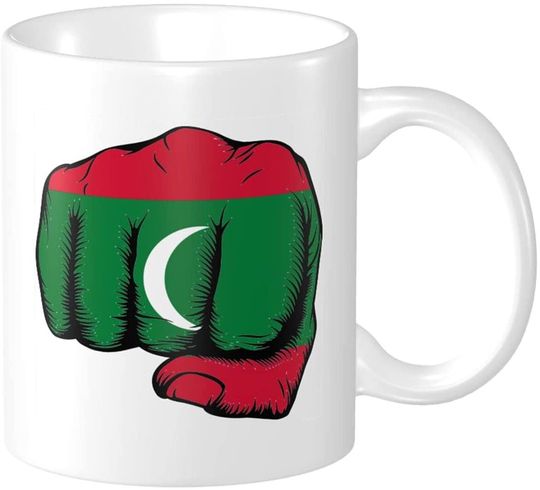 Discover Flag Of The Maldives Fist Power Cups Coffee Mug