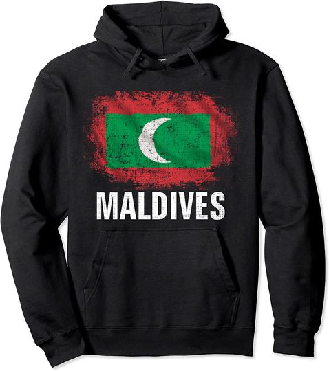 Discover Vintage Maldives Flag For Maldivan Gift Pullover Hoodie