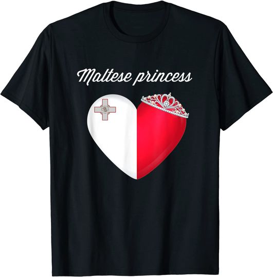 Discover Princess Malta Heart Flag T-Shirt