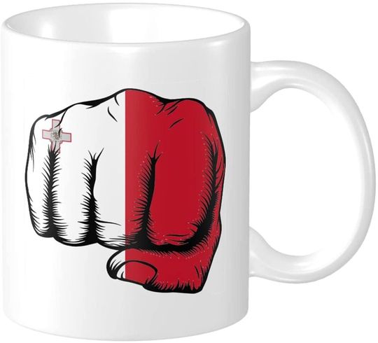 Discover Flag Of Malta Fist Power Cups Coffee Mug