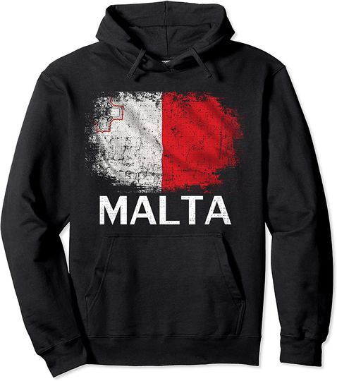 Discover Vintage Malta Flag For Maltese Gift Pullover Hoodie