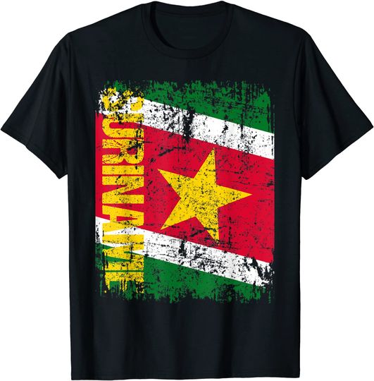 Discover SURINAME Flag Vintage Distressed SURINAME T-Shirt