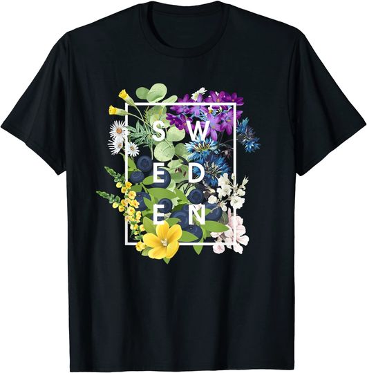 Discover Flowers of Sweden Word Art - Swedish Pride T-Shirt