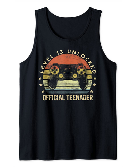 Discover Level 13 Unlocked  Teenager 13th Birthday Gamer Tank Top
