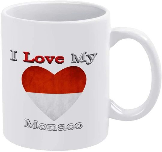 Discover I Love My Flag of Monaco Heart Mug Coffee Cup