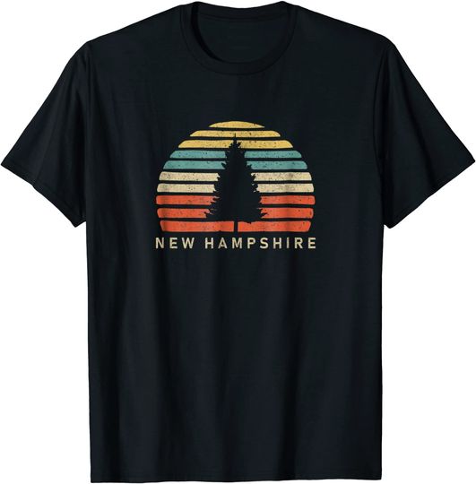 Discover Retro Sunset New Hampshire T Shirt