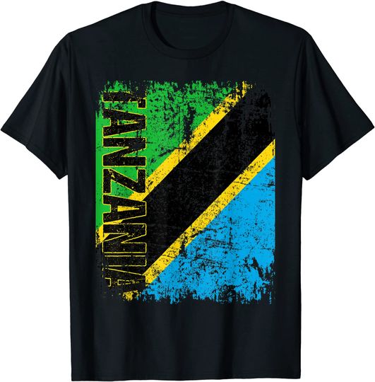 Discover TANZANIA Flag Vintage Distressed TANZANIA T-Shirt