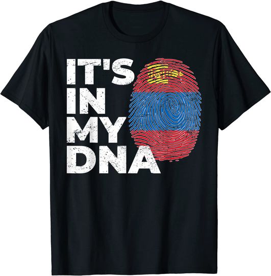 Discover Patriotism Flag Pride Patriot It's in my DNA Mongolia T-Shirt