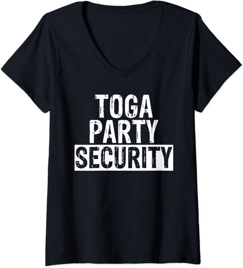 Discover Toga Party Security Guard Fraternity Sorority Party V-Neck T-Shirt