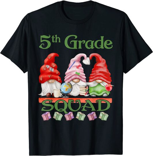 Discover Cute Gnomes 5th Grade Squad Teacher Student Back To School T-Shirt