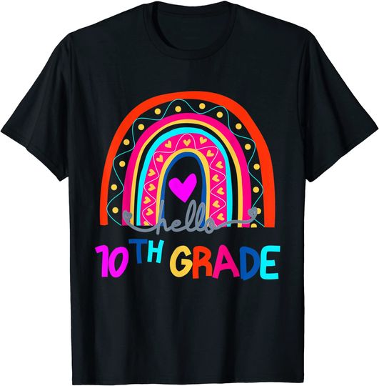 Discover Hello Tenth Grade Back To School first Day Leopard Teachers Custom T-Shirt