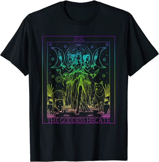 Discover The Goddess Hecate Tarot Card Triple Moon Witch Hekate Wheel T-Shirt