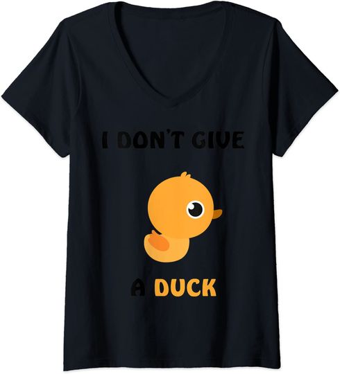 Discover Womens funny I don't give a duck rubber ducky saying cute V-Neck T-Shirt