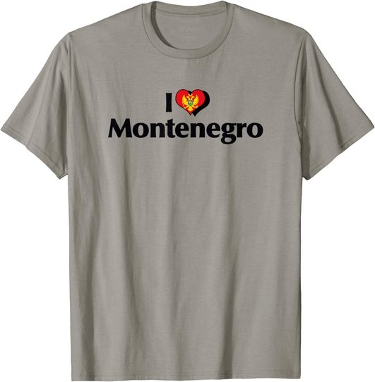 Discover I Love Red Heart Flag of Montenegro T-Shirt