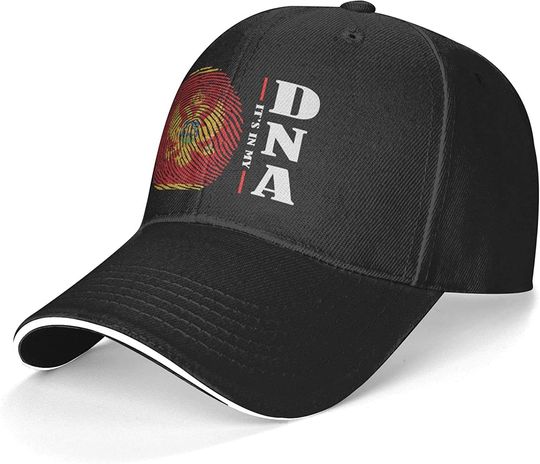 Discover Its in My DNA Montenegro Flag Baseball Cap Adjustable Dad Hats Gift for Men Women Outdoor Activities Black