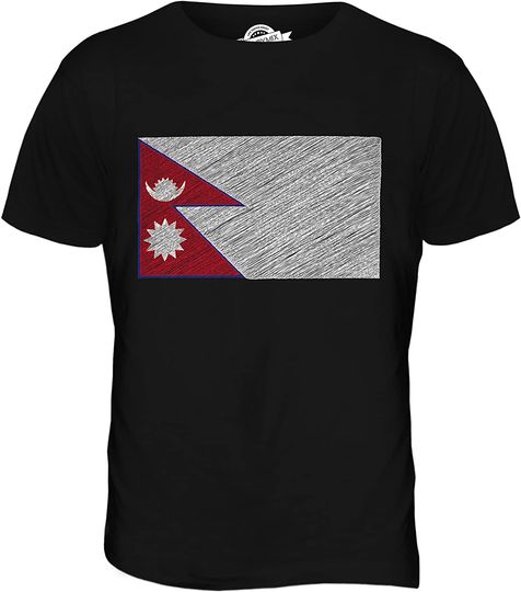 Discover CandyMix Men's Nepal Scribble Flag T Shirt