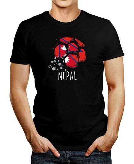 Discover Idakoos Nepal Soccer Ball Flag T-Shirt