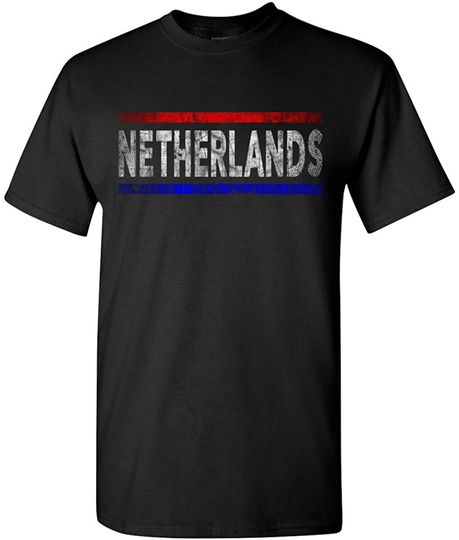 Discover Robust Creative Dutch Pride Retro Flag of Netherlands American with Roots Vintage Black T-Shirt