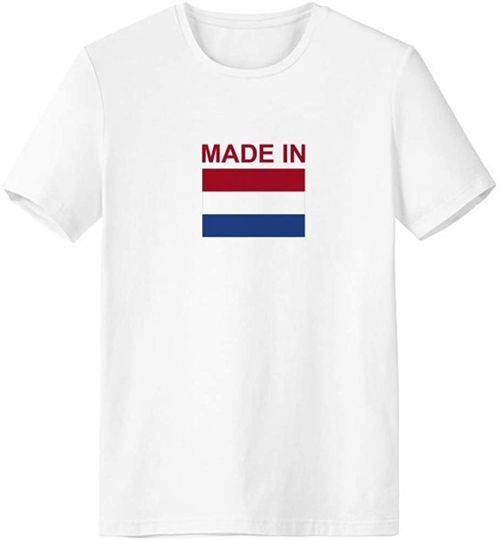 Discover Made in Netherlands Country Love Crew Neck T-Shirt Workwear Pocket Short Sleeve Sport Clothing