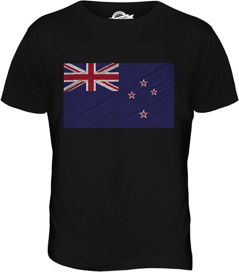 Discover CandyMix Men's New Zealand Scribble Flag T Shirt