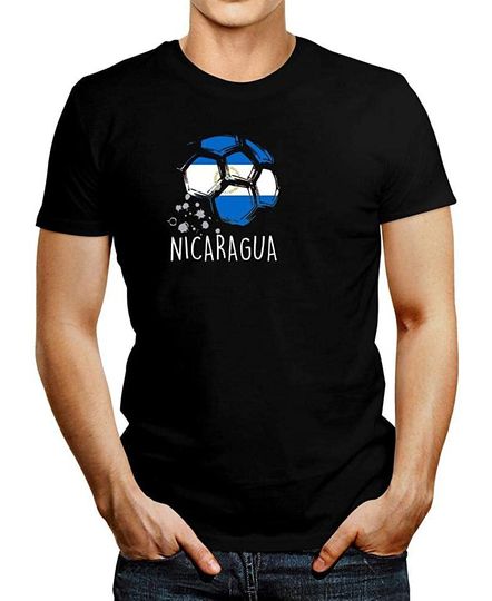 Discover Idakoos Nicaragua Soccer Ball Flag T-Shirt