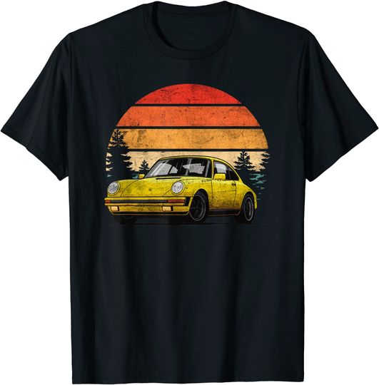 Discover Retro Sun w Tuning & Gaming Oldtimer Car Enthusiast Sunset T Shirt
