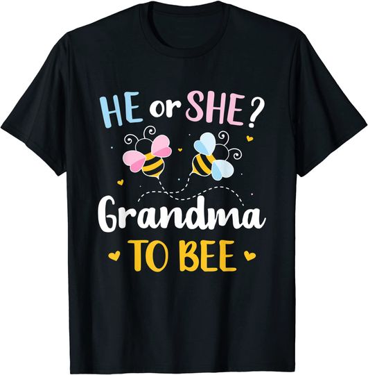 Discover Gender reveal he or she grandma matching family baby party T-Shirt