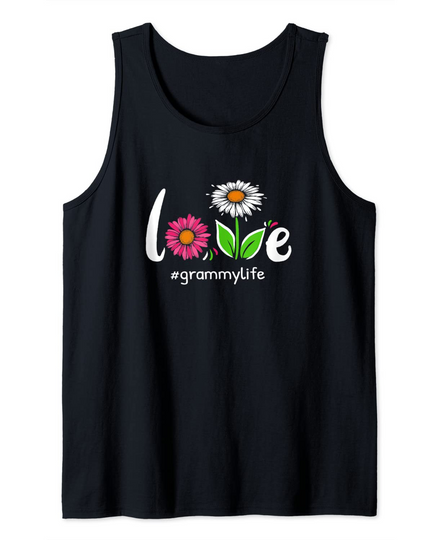 Discover Love Grammy Life Floral Grandma Costume Tank Top