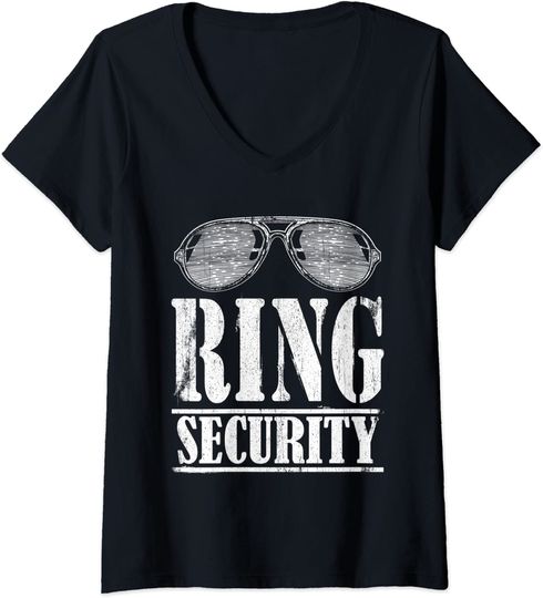 Discover Ring Security, Bearer, Dude Groomsman V-Neck T-Shirt