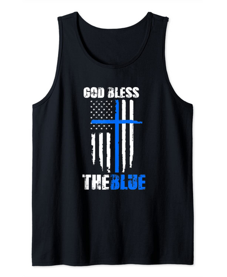 Discover God Bless the Blue Police Lives Matter Tank Top