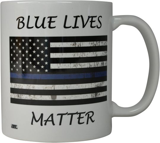 Discover Blue Lives Matter Flag Thin Line Novelty Cup Great Gift Idea For Police Officer Law Enforcement PD