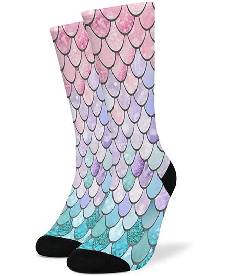 Discover Mermaid, Novelty Animals Socks with Moisture Wicking