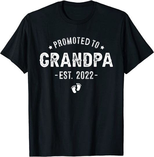 Discover Promoted to Grandpa 2022 Soon To Be New Grandfather T-Shirt