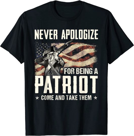 Discover Mens Never Apologize For Being Patriot Undefeated Soldier Vet Day T Shirt