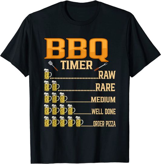Discover BBQ Timer Raw Rare Medium Well Done Grill T Shirt