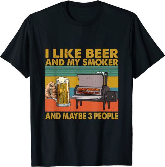 Discover Vintage Retro I Like Beer My Smoker Funny Beer Lover T Shirt