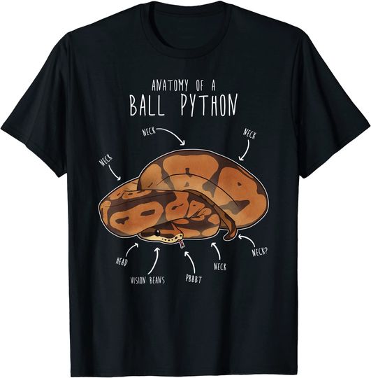 Discover The Anatomy of a Ball Python, Pet Reptile Snake Lover T-Shirt