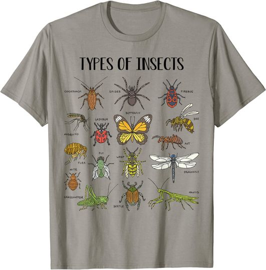 Discover Bug Roach Mealy, Types Of Insects Gift For Kids T-Shirt